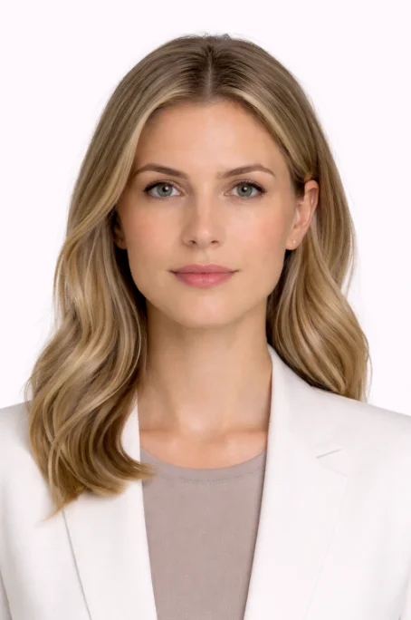 Sample compliant Australian passport photo - correct format with white background and 35x45mm dimensions