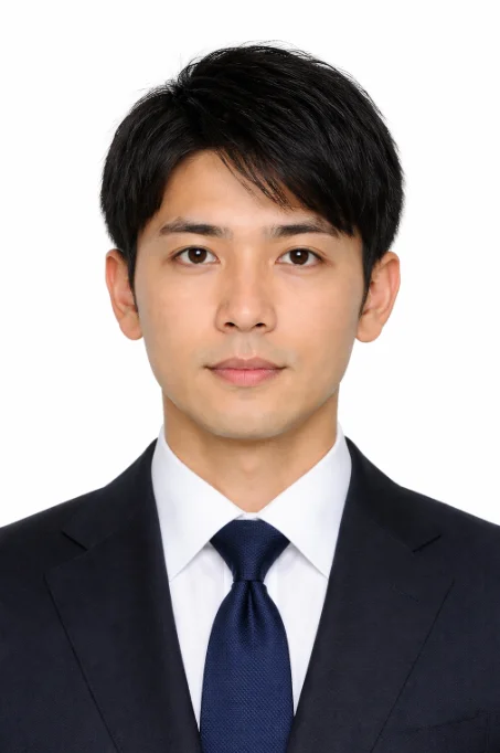 Sample compliant Japanese passport photo - correct format with white background and 35x45mm dimensions