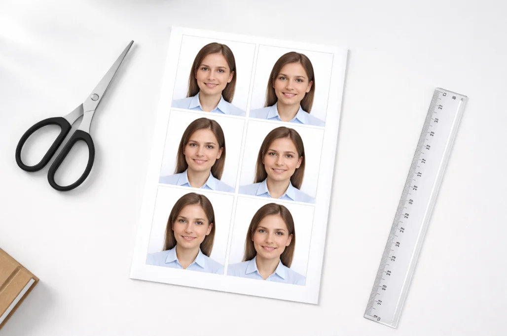 Print passport photos at home - ready to print layout with multiple copies