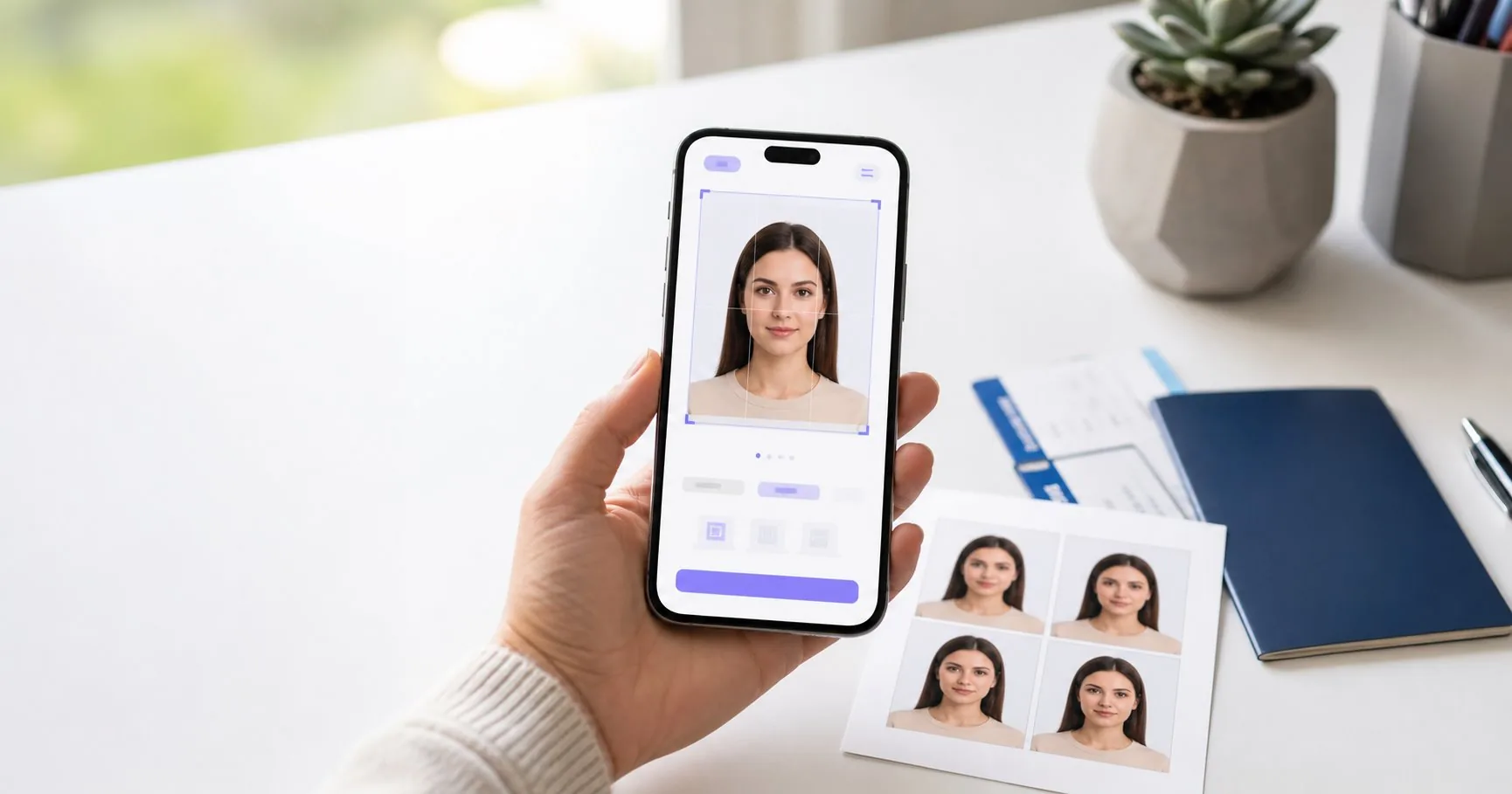 AI passport photo maker compared with studio